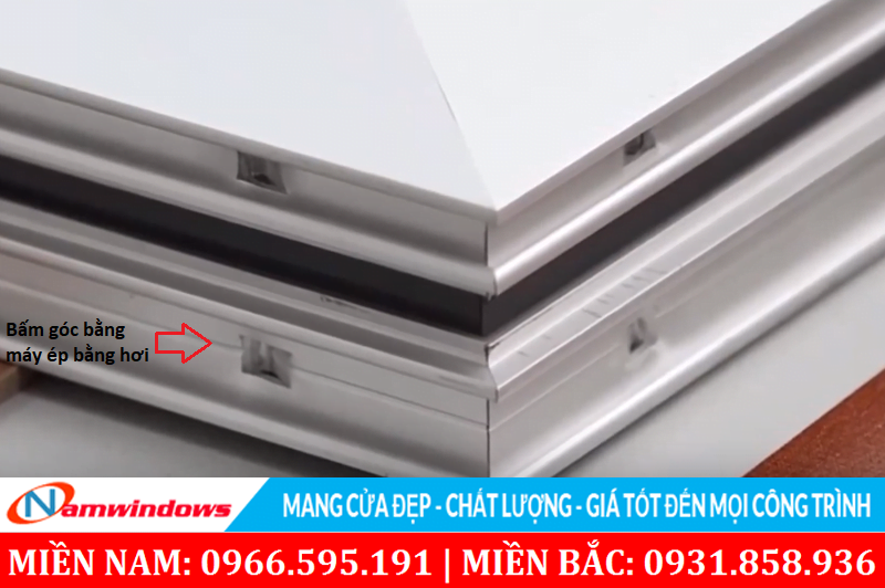 Liên kết ép góc bằng máy ép hơi