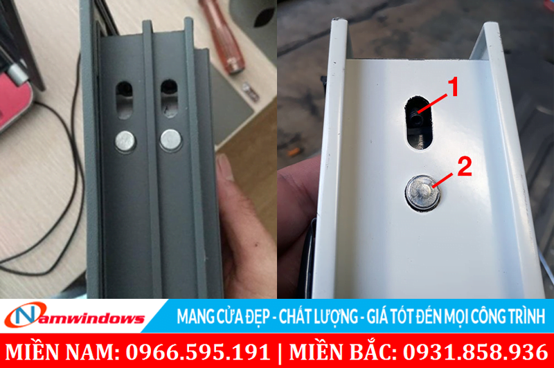 Hình ảnh các thanh nhôm liên kết bằng ke nhảy