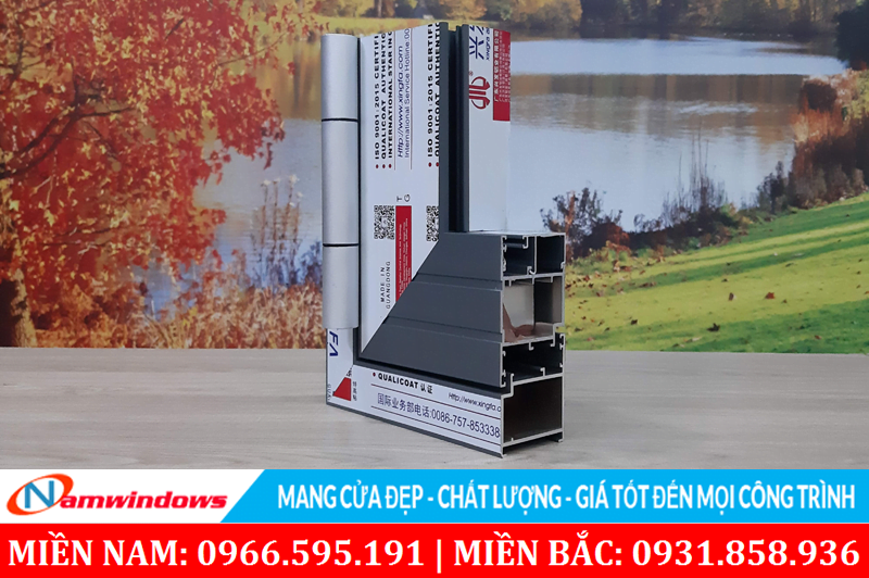 Góc mẫu cửa nhôm Xingfa nhập tem đỏ