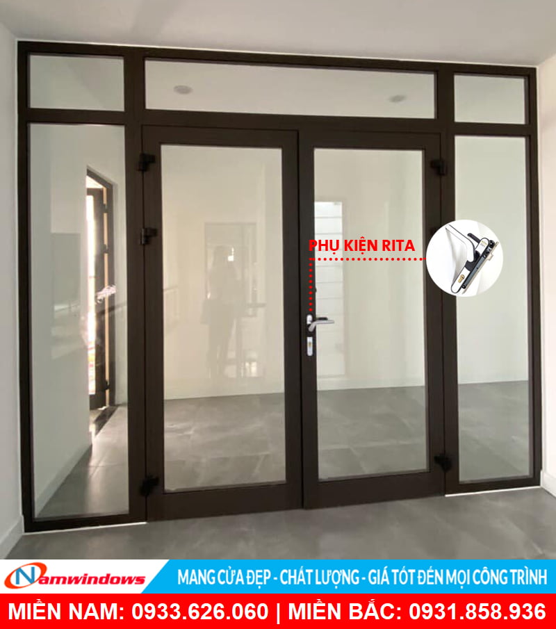 Công trình cửa nhôm sử dụng khóa Rita
