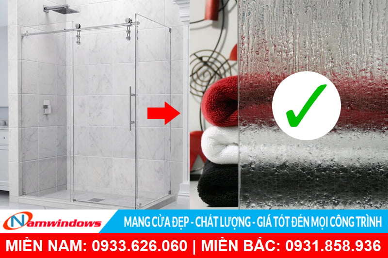 Cửa kính phòng tắm giúp vật dụng khác được khô ráo, không ẩm ướt