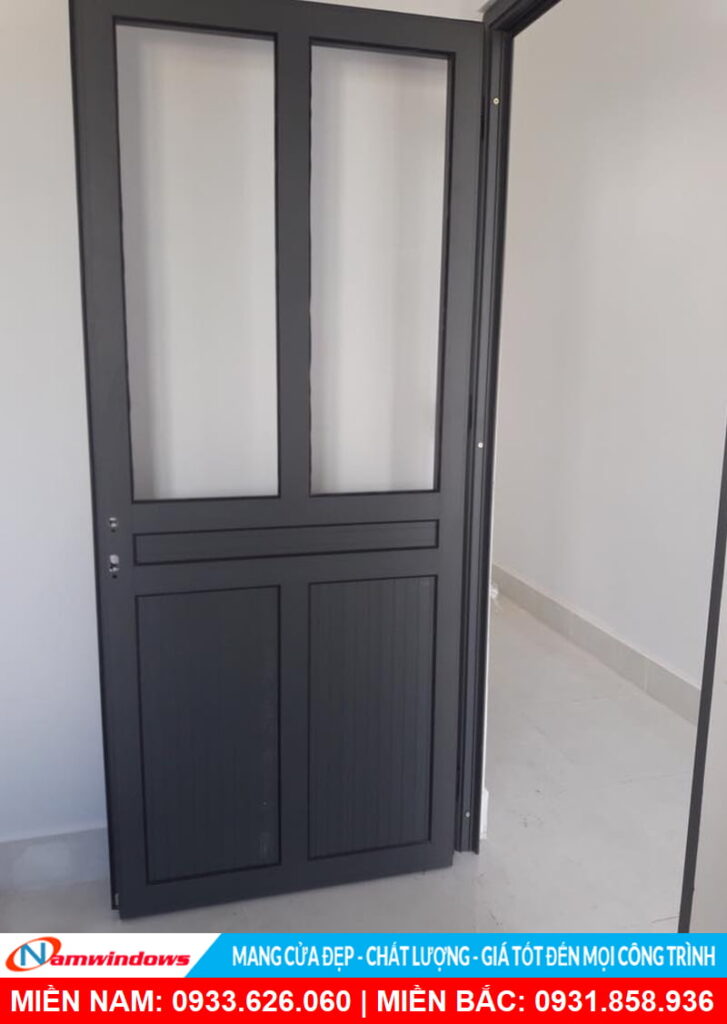 Cửa đi 1 cánh chia ô nhôm xingfa