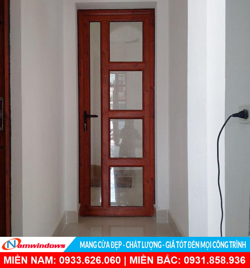 Cửa đi 1 cánh chia ô nhôm xingfa