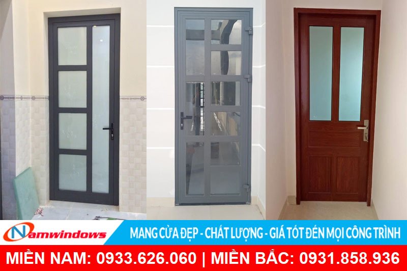 Mẫu cửa đi nhôm xingfa chia đố