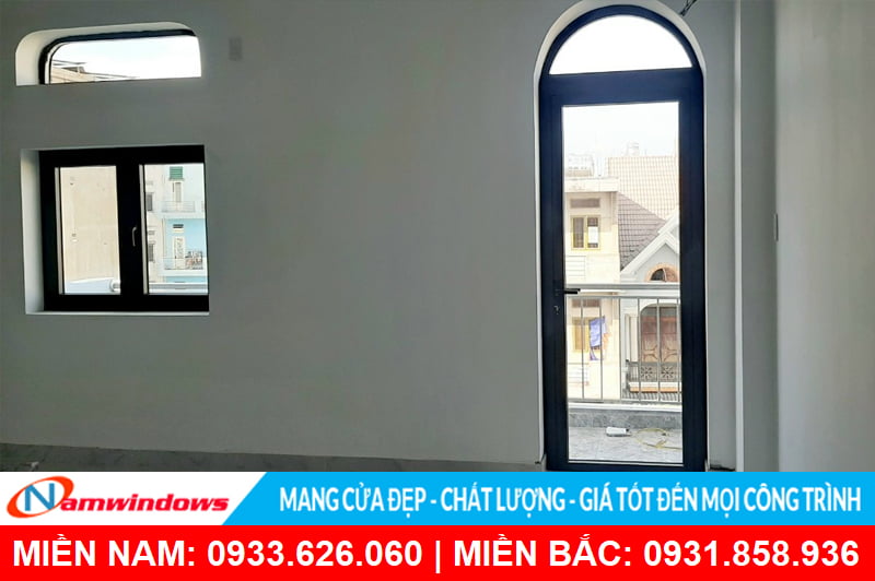 Cửa nhôm uốn vòm Namwindows