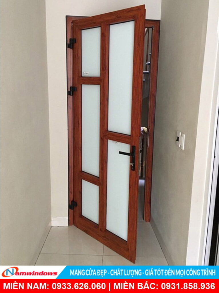 Cửa nhôm xingfa chia đố màu giả gỗ