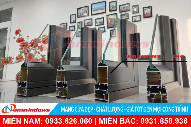 Mặt cắt dòng cửa nhôm vát cạnh