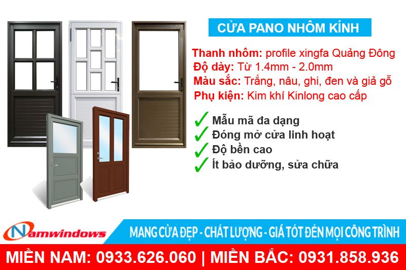 Cửa pano nhôm kính