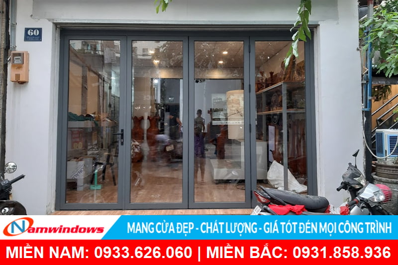 Mẫu cửa nhôm xingfa xếp trượt