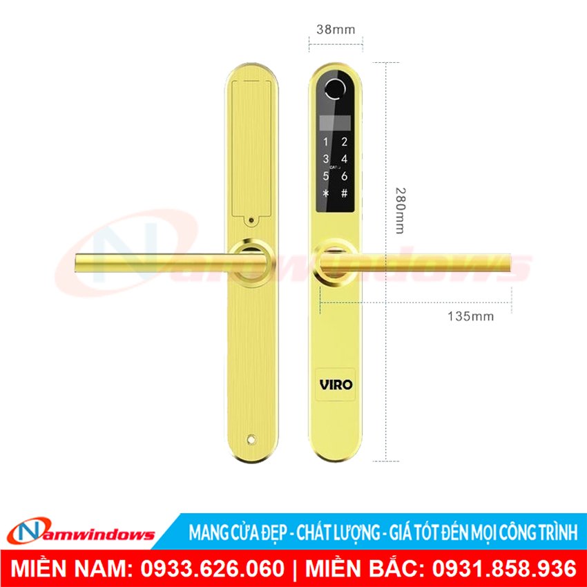 Khóa điện tử cửa nhôm Viro Smartlock S30B