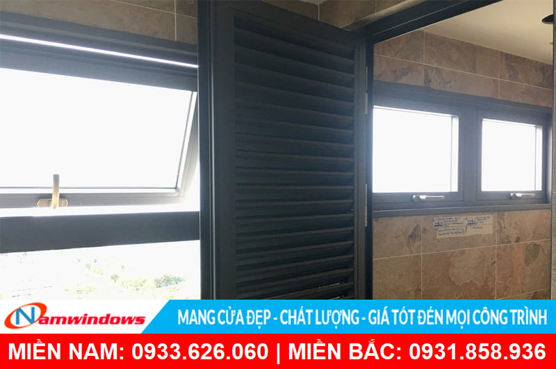 Cửa nhôm lá sách cho phòng tắm, phòng vệ sinh