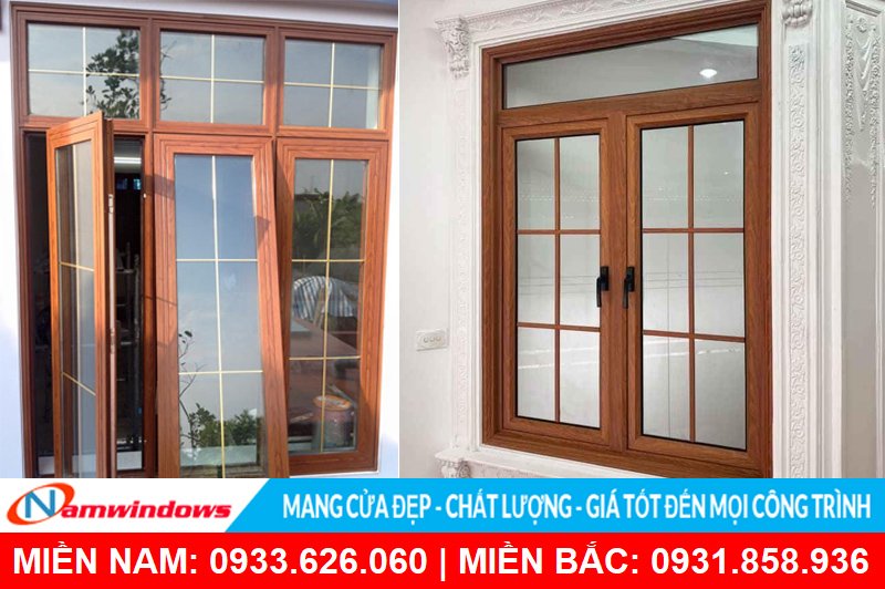 Mẫu cửa nhôm xingfa chia đố - chia nan trang trí