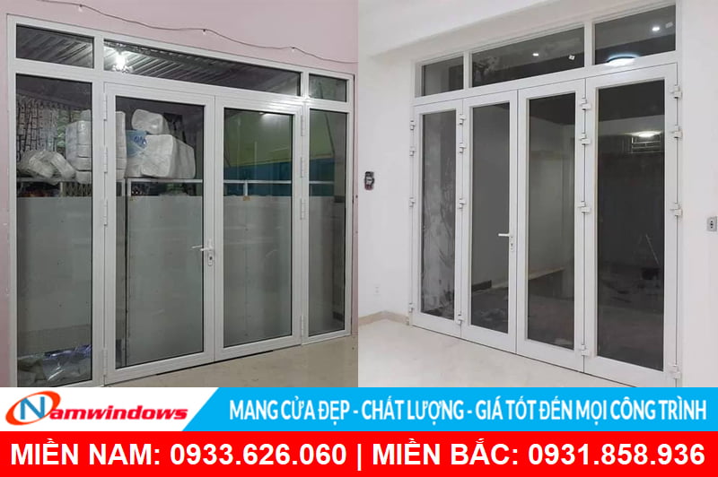 Cửa đi nhôm xingfa màu trắng