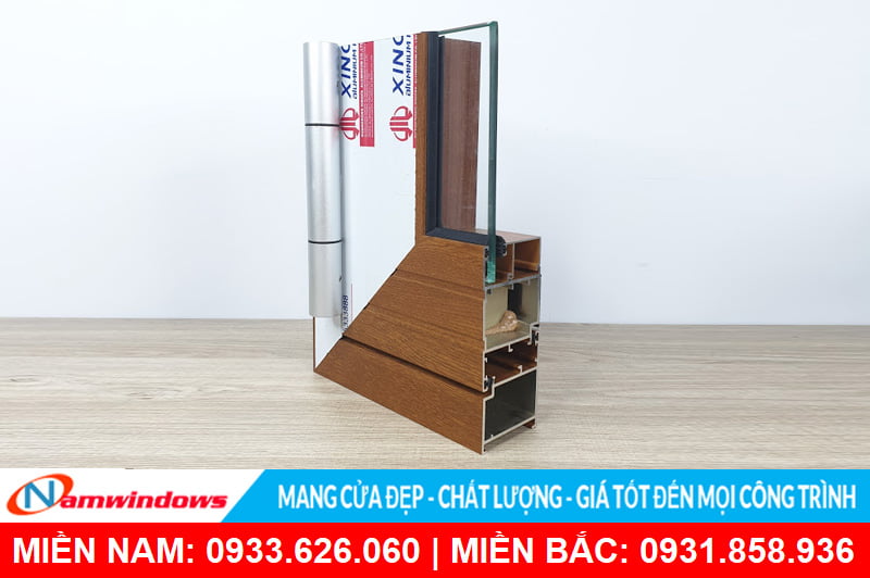 Cửa nhôm xingfa màu vân gỗ nhập khẩu