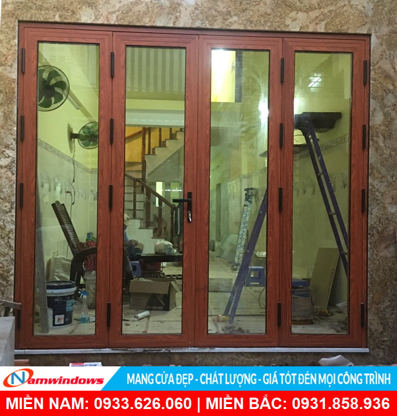 Cửa nhôm xingfa vân gỗ