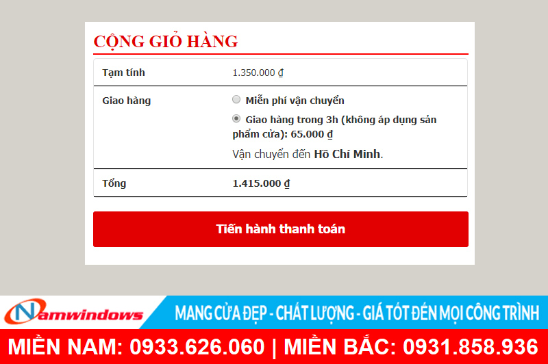 Dịch vụ giao hàng nhanh 3h tại Namwindows