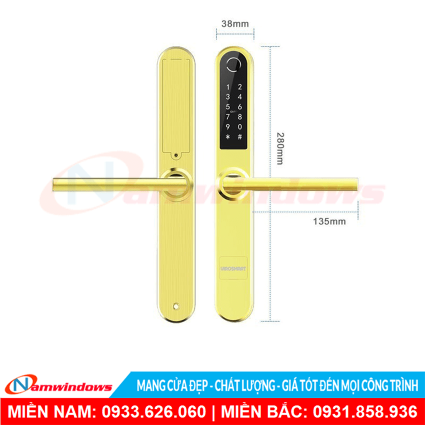 Khóa điện tử cửa nhôm Viro Smartlock S31B
