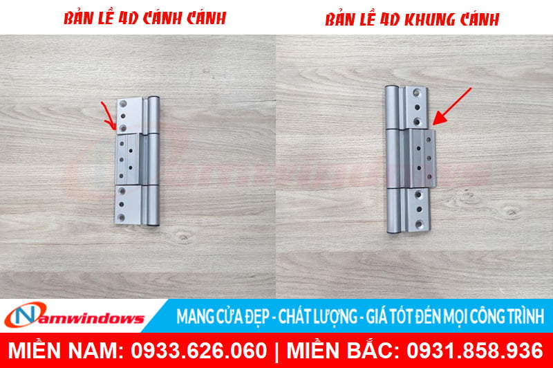 Phân biệt bản lề cánh cánh và khung cánh