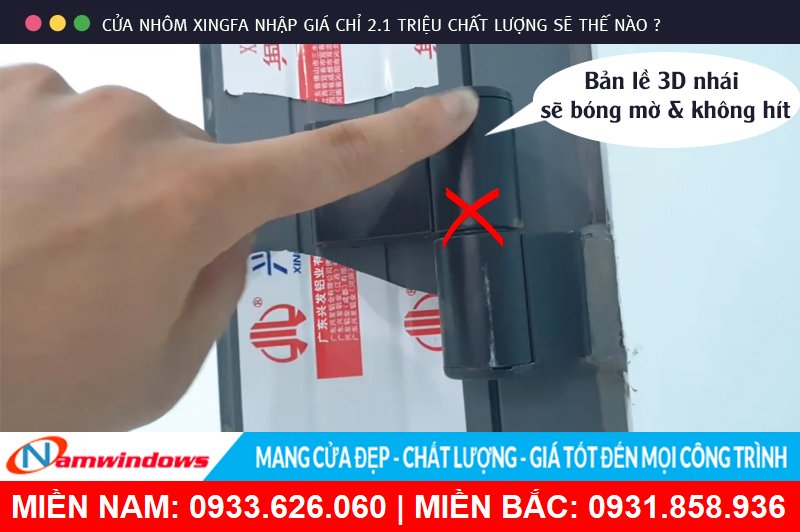 Bản lề 3d Loại 2 kém chất lượng