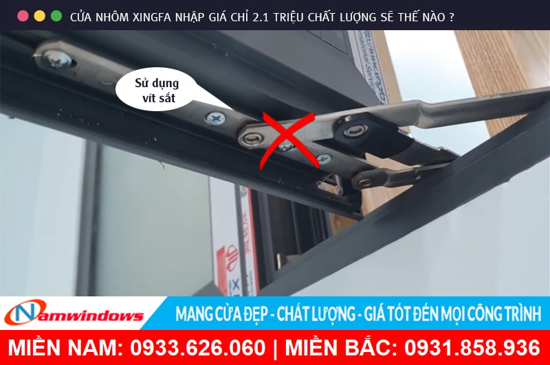 Bản lề chữ A sử dụng vít sắt