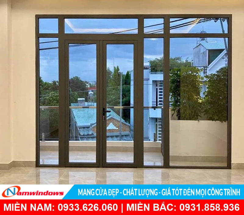 Cửa đi 2 cánh kết hợp vách