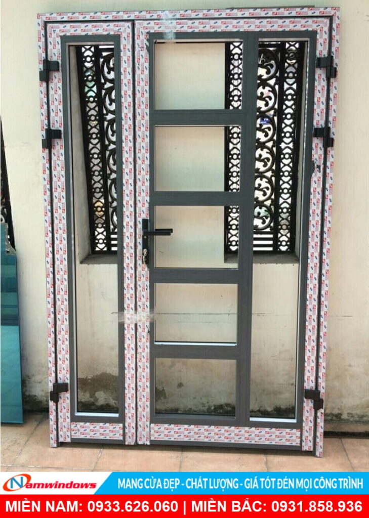 Mẫu cửa nhôm xingfa yongxing 2 cánh lệch