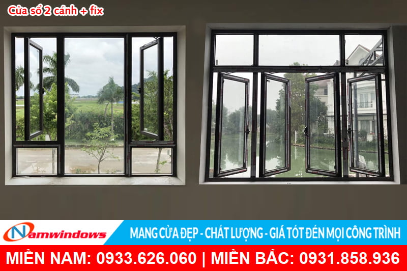 Cửa sổ 2 cánh + fix cố định