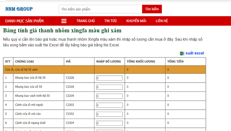 Đại lý cung cấp thanh nhôm Xingfa nhập NNM GROUP