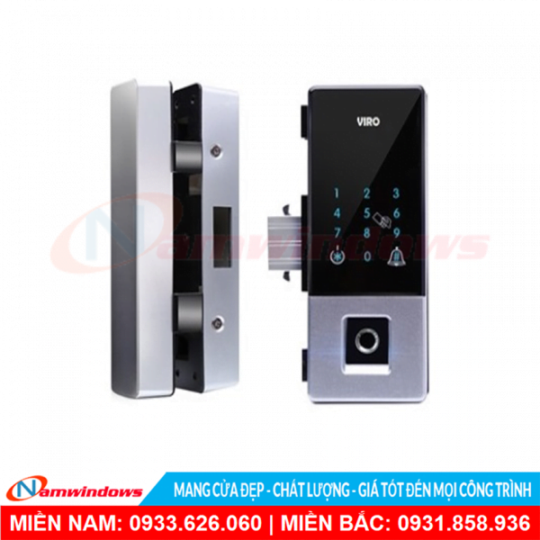 Khóa vân tay cửa kính cường lực Viro-Smartlock E13