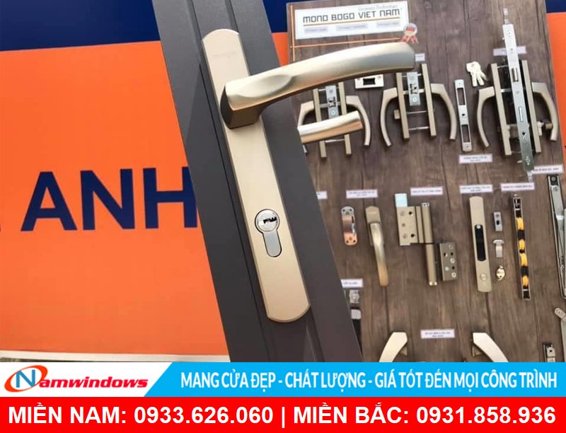 Cửa nhôm sử dụng phụ kiện Bogo