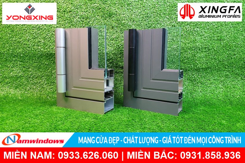 Cửa nhôm Xingfa Yongxing có đường gân tương tự cửa nhôm xingfa nhập