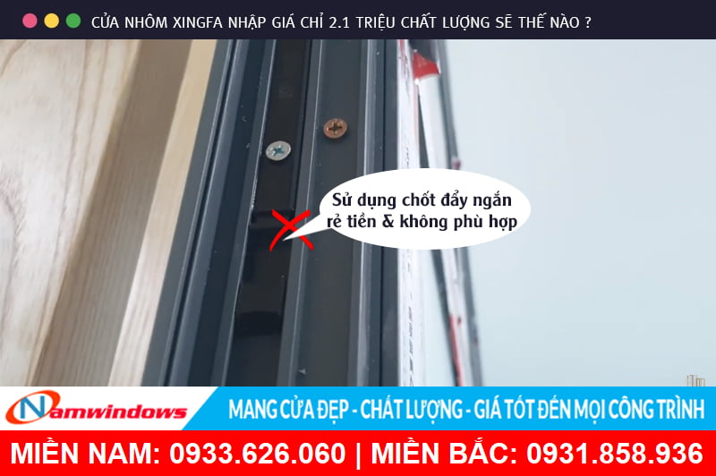 Sử dụng chốt đẩy ngắn rẻ tiền, kém chất lượng