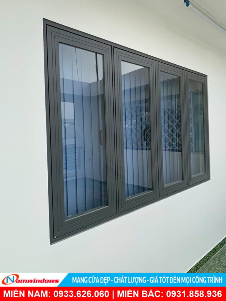 Cửa sổ mở quay 4 cánh nhôm xingfa