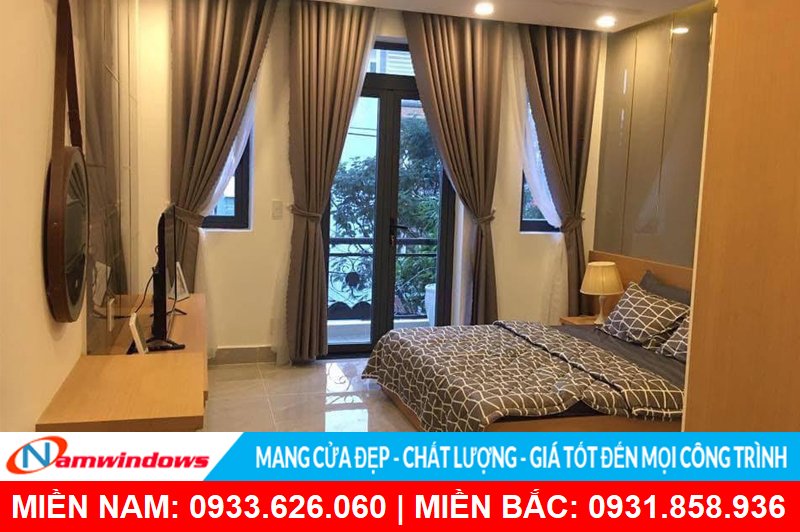 Cửa chính 2 cánh nhôm xingfa
