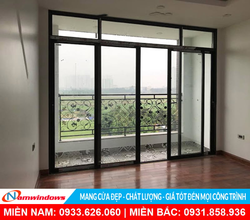 Cửa đi lùa 4 cánh nhôm xingfa đẹp