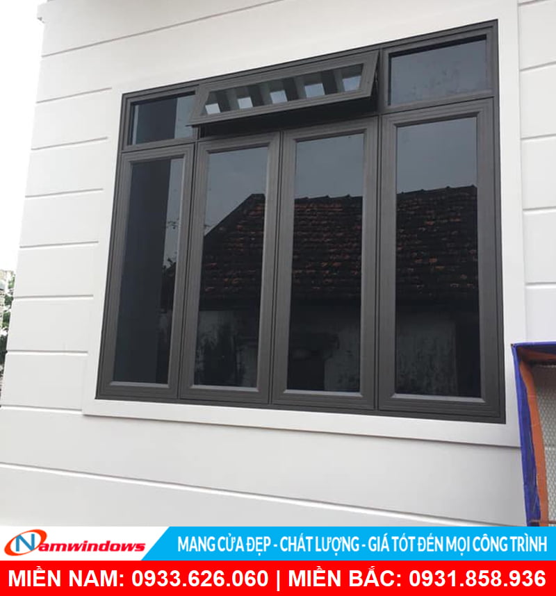 Cửa sổ mở quay 4 cánh nhôm xingfa