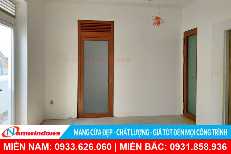 Mẫu cửa nhôm giả gỗ Topal Prima đẹp