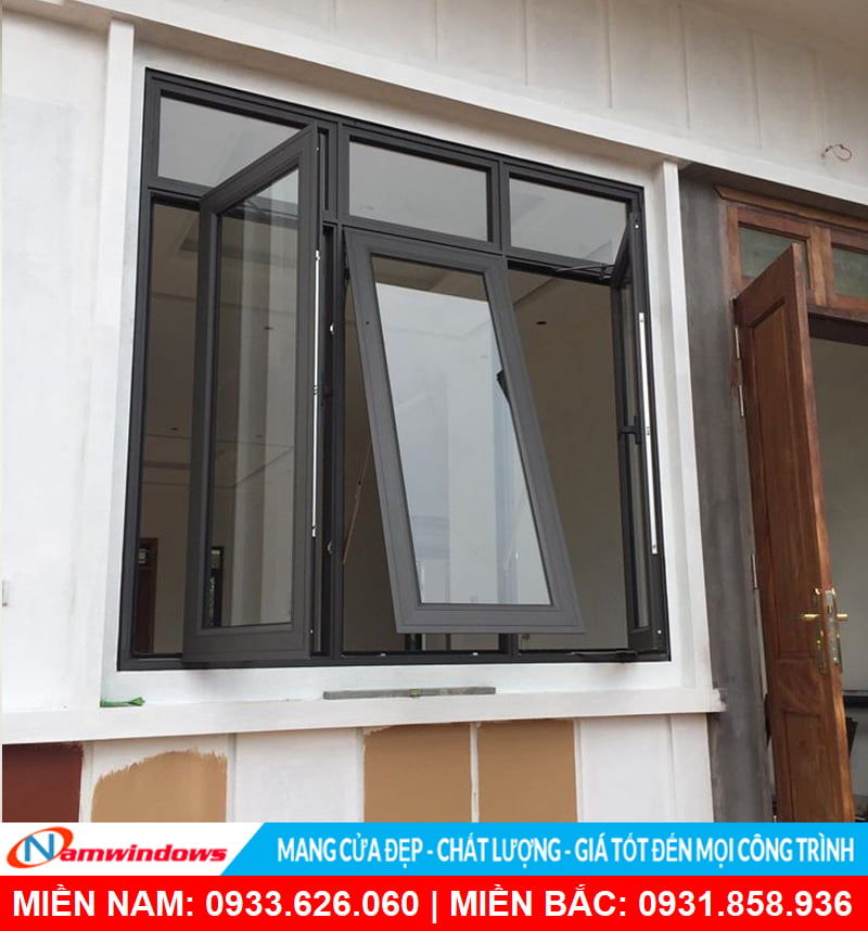 Mẫu cửa sổ 3 cánh mở quay và hất đẹp