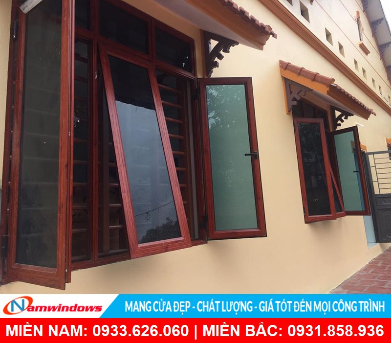 Mẫu cửa sổ 3 cánh mở quay và hất đẹp