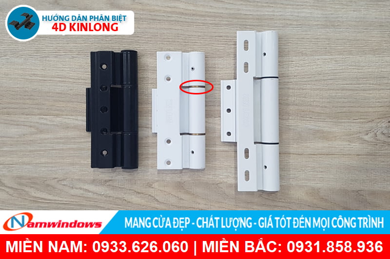 So sánh ngoại hình bản lề 4d kinlong
