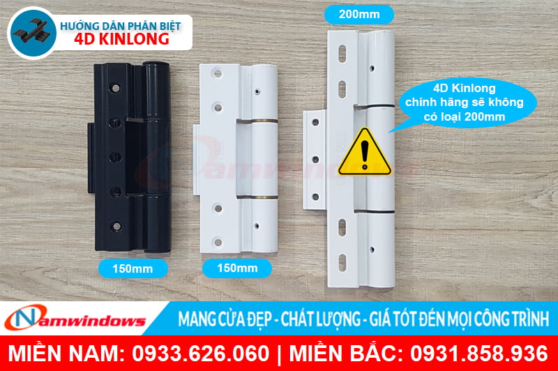 Phân biệt bản lề 4d kinlong chính hãng và hàng loại 2