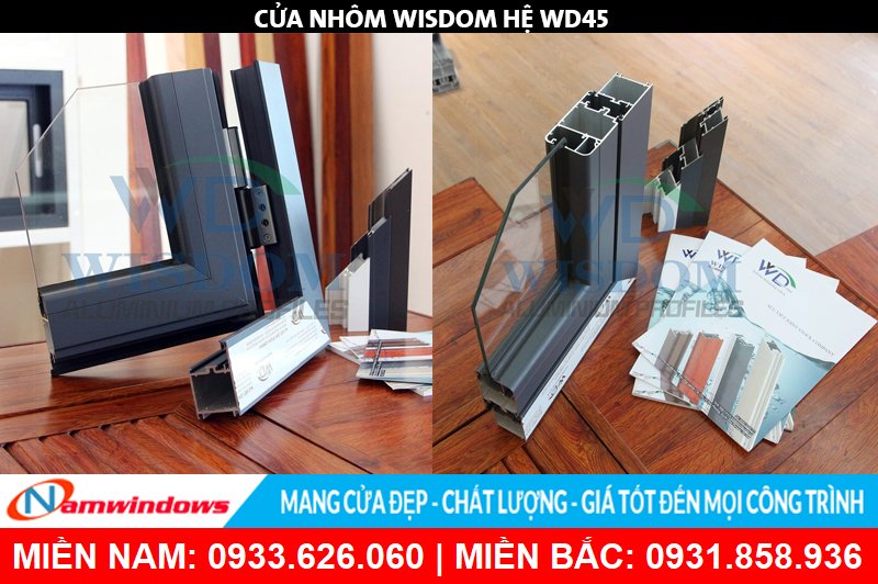 Góc mẫu nhôm Wisdom hệ WD45