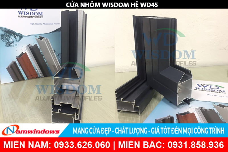 Góc mẫu nhôm Wisdom hệ WD55plus