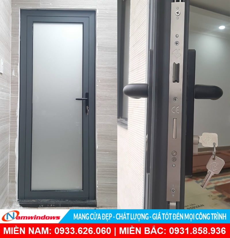 Mẫu cửa đi 1 cánh nhôm xingfa, phụ kiện HMA