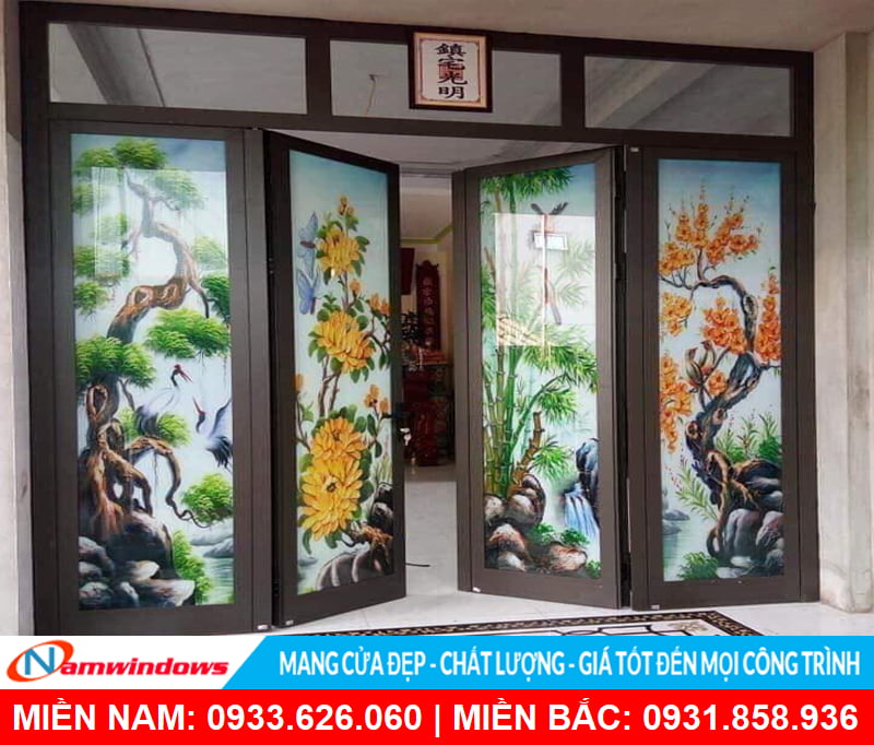 Cửa nhôm tranh kính 3D