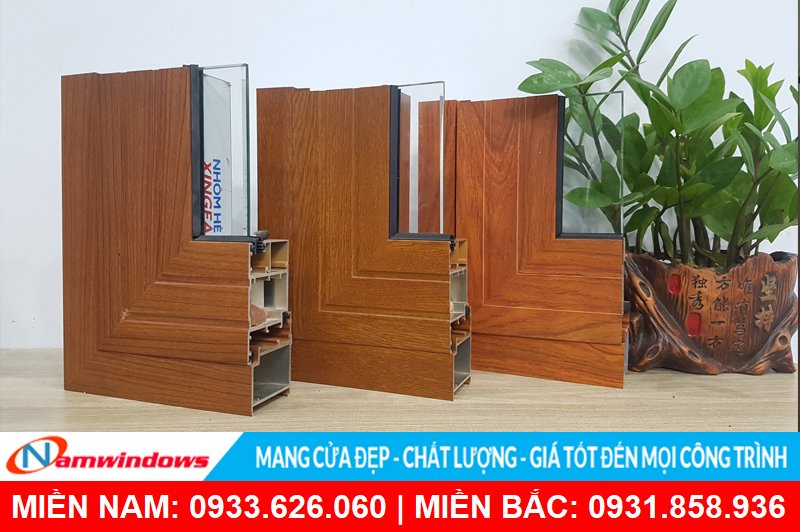 Giá cửa nhôm vân gỗ