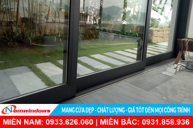 Mẫu cửa nhôm lùa 3 cánh 3 ray