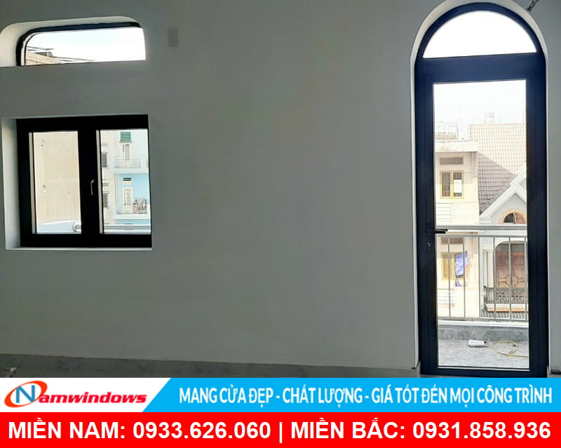 Mẫu cửa nhôm uốn tròn đẹp mắt