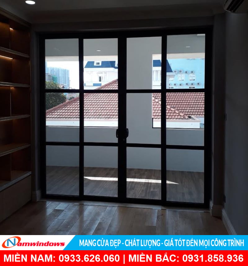 Cửa đi lùa 2 cánh chia đố