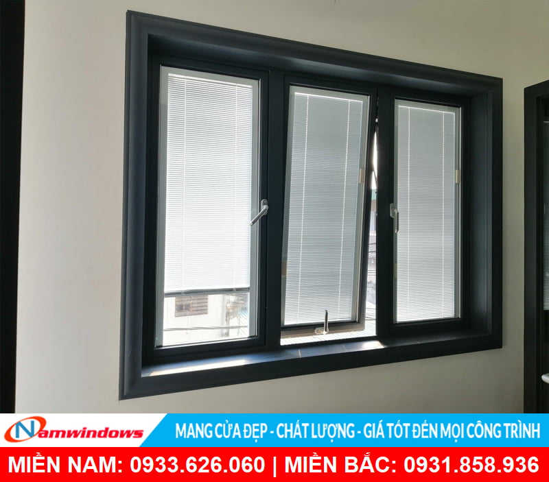 Kính hộp có rèm cho cửa nhôm